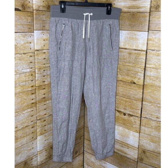 ATHLETA CABO TIDE LINEN CASUAL CLASSIC SUMMER RESORT EVERYDAY GRAY JOGGERS 8 - Picture 1 of 3